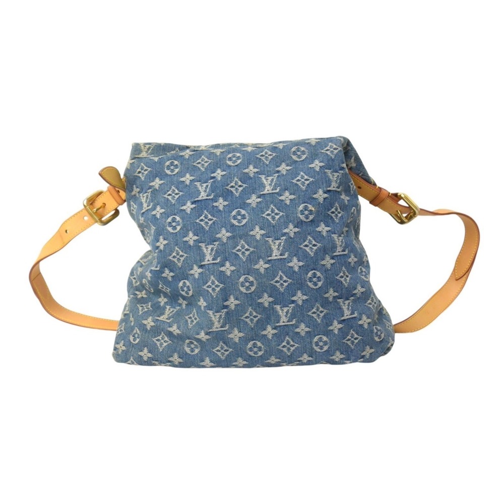Louis Vuitton Beige Baggy Blue Shoulder Denim Bag Monogram